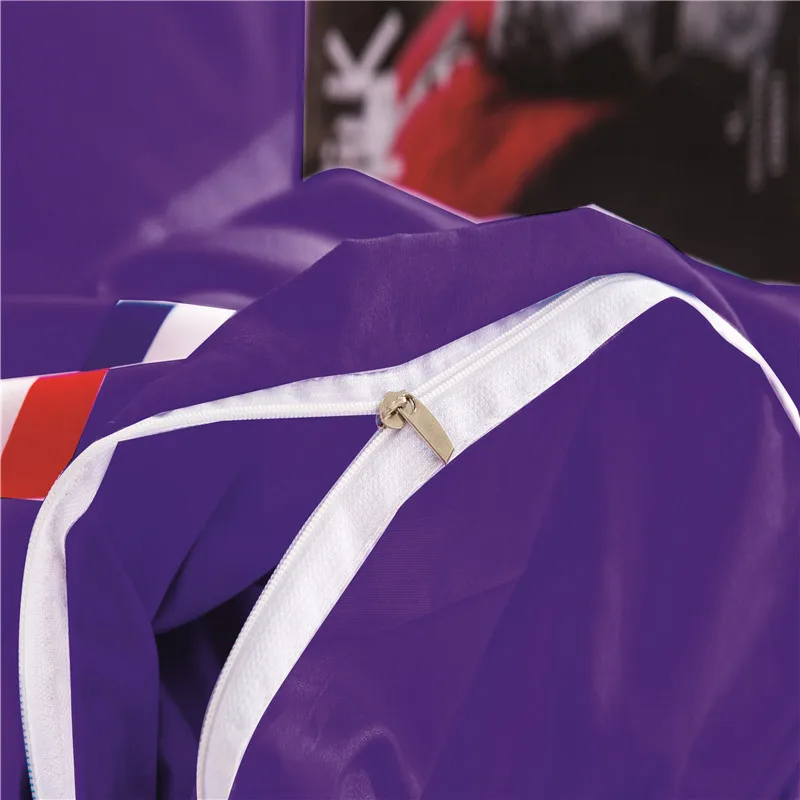 Домашний текстиль фиолетовый цвет полоса свежей Стиль Queen Размеры Постельное