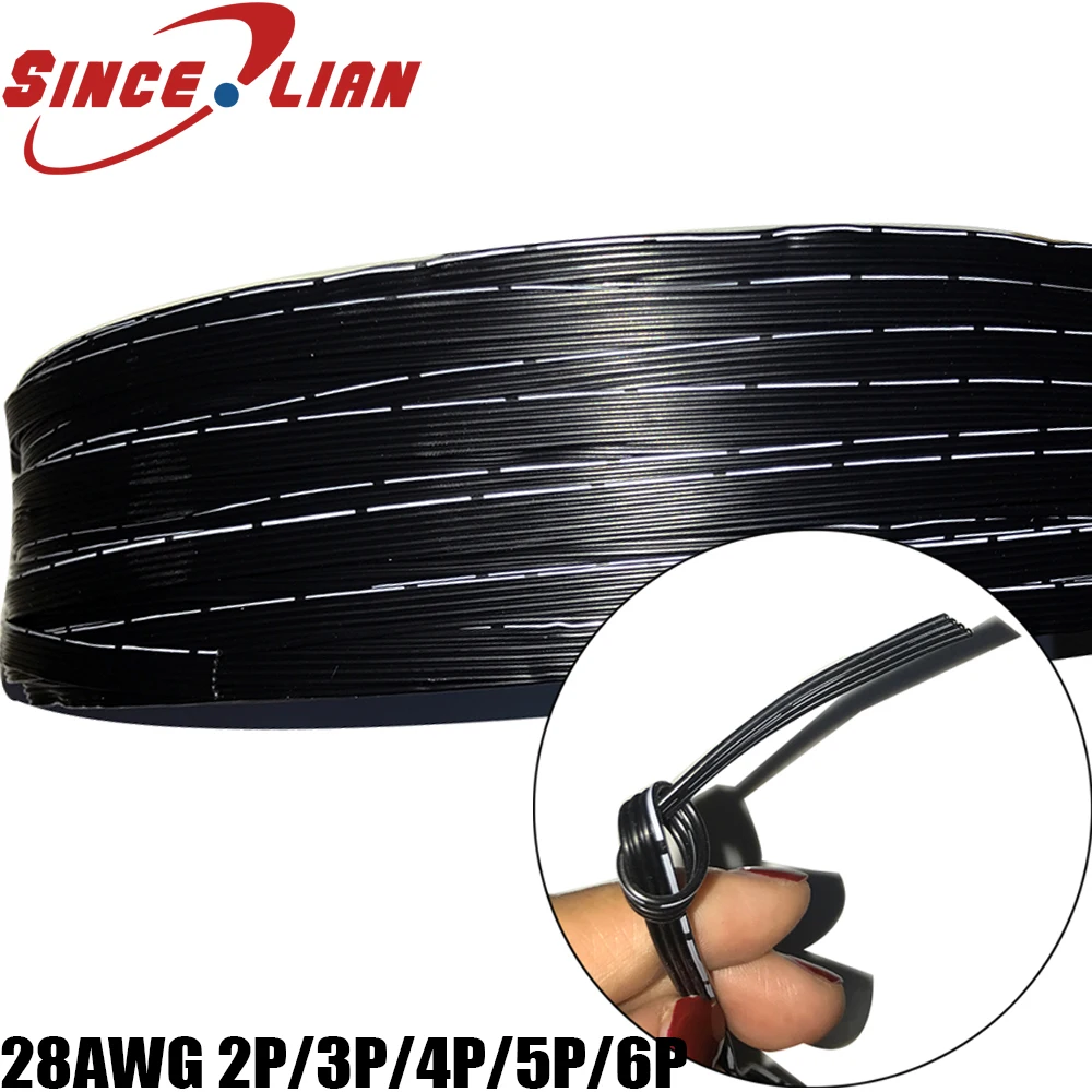 Силиконовый провод 28AWG 2p 3P 4P 5P 6P ультрагибкая испытательная линия 16*0 08 мм 1 м