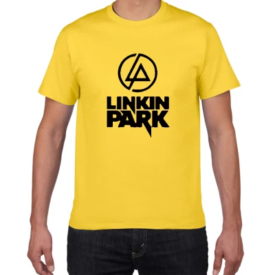 yellow Летняя модная мужская футболка Lincoln LINKIN Park, футболка из хлопка, высокое качество, одежда Linkin, мужские короткие топы, футболки для мужчин - Цвет: yellow