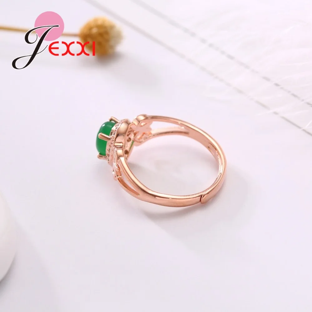 

New Arrival 925 Sterling Silver Rose Gold Ring For Women Luxury Jewelry Opening Adjustable Bague Girls Birthday Present