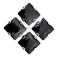 scratch resistant d claw black square flat back high quality glass sew on rhinestones with claw 20pcsbag free shipping