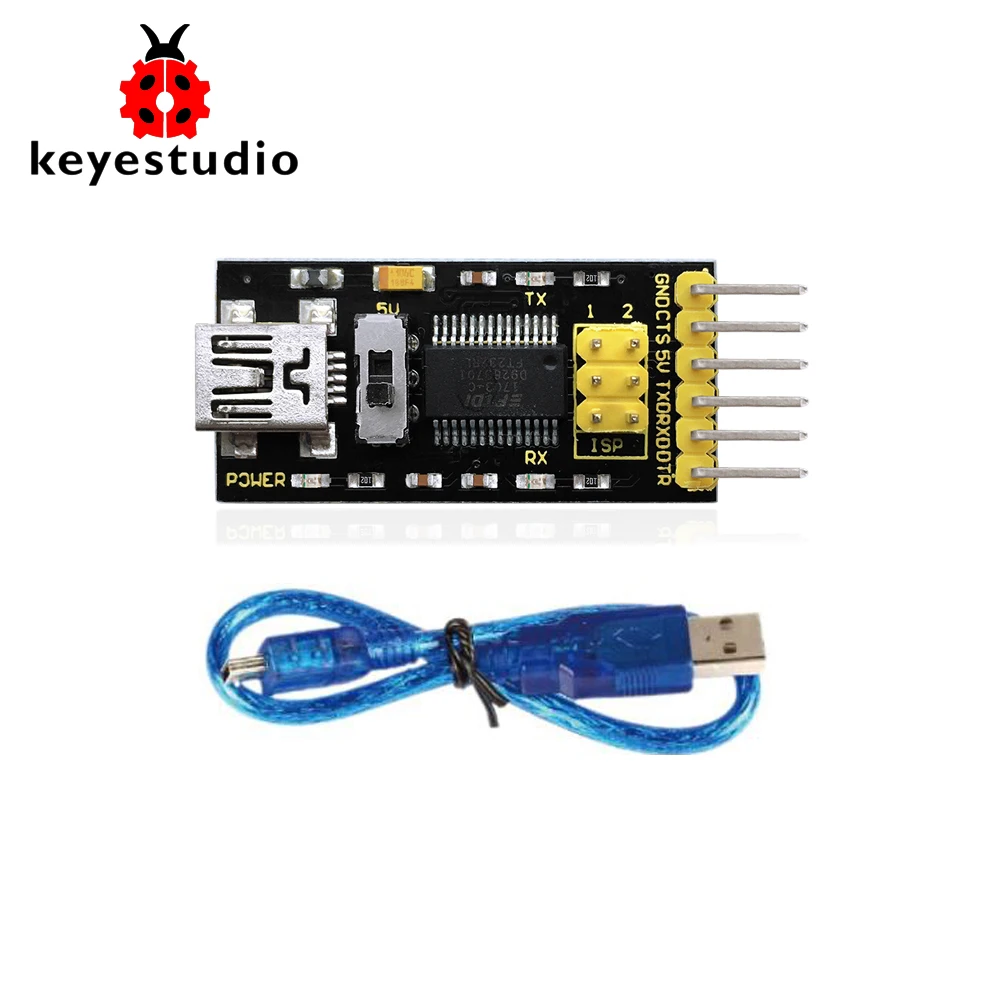 Keyestudio FTDI (оригинальные чипы) базовая программа загрузчик USB в TTL FT232 + USB-кабель для