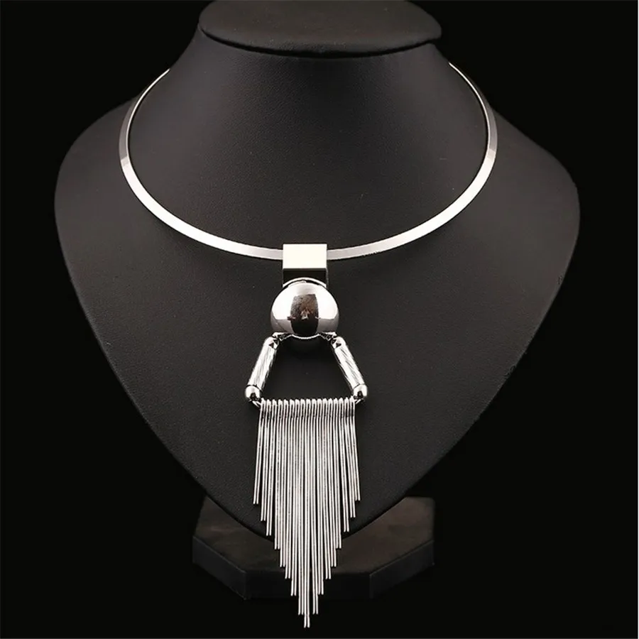 Sales Olaru Jewelry Zinc Alloy Big Triangle Tassel Choker Neckalce Woman 2016 Hot Maxi Statement Necklace Wholesale Gift | Украшения и