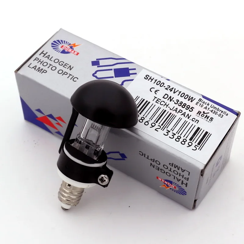 Для DONAR SH-100 24V100W Screw E10 галогенная лампа с черной крышкой, холодсветильник, лампа без тени SH100 DN-38895