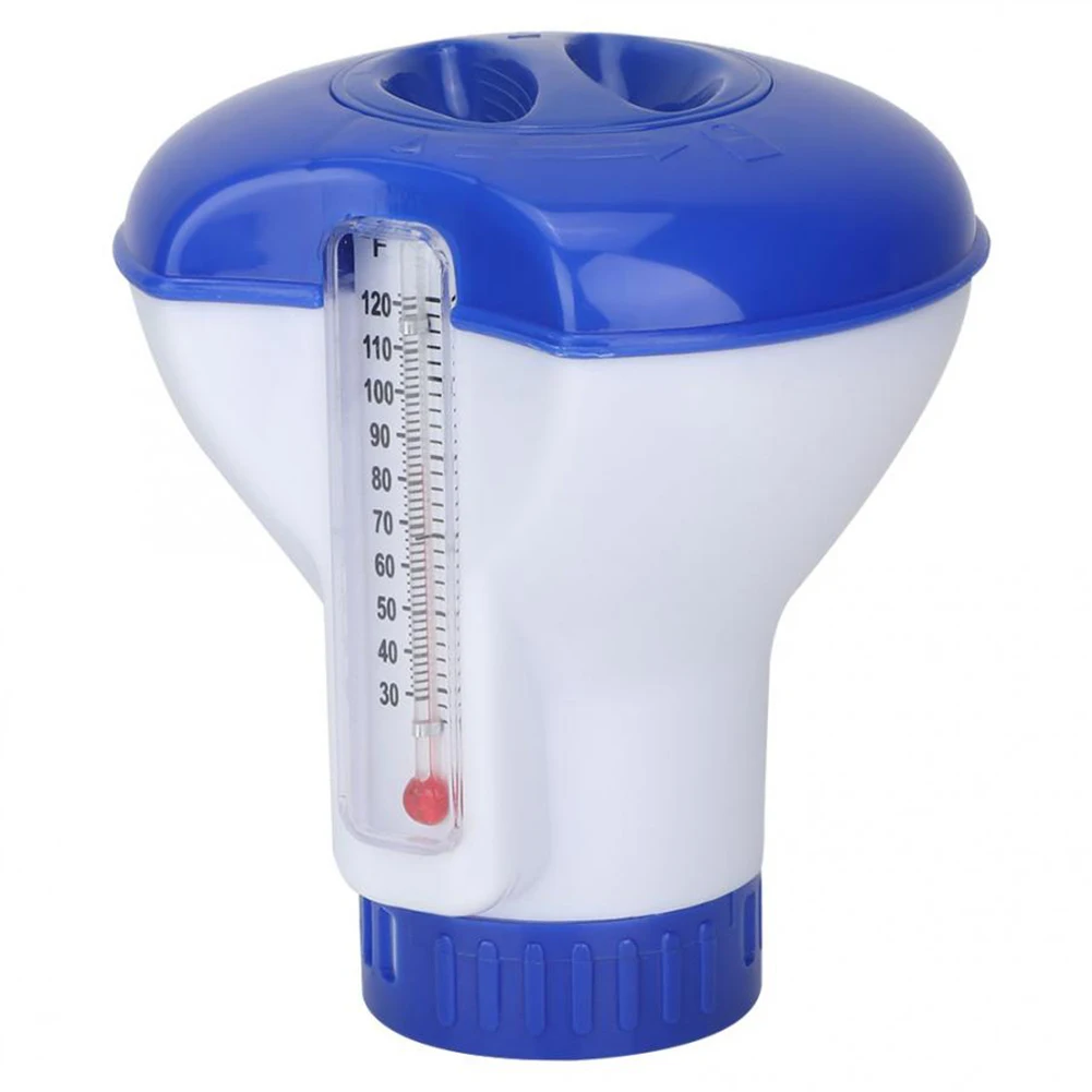 5 Inch ABS Chlorine Dispenser Spa Swimming Pool Automatic Small Applicator Floating Disinfection Tablet Hot Tub With Thermometer