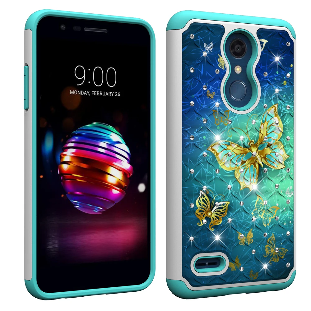 ПК + ТПУ блестки чехол для coque LG K10 K10a 2018/LG K11 K30 Q7a Plus X Power 2 K8 2018 | Мобильные телефоны и