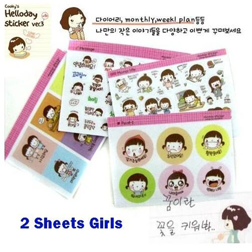 Set-10 XRHYY 1 упаковка из 6 шт. милый дневник мультфильм шаблон украшения Скрапбукинг наклейки прозрачный ПВХ канцелярские планировщик наклейки - Цвет: Set-10