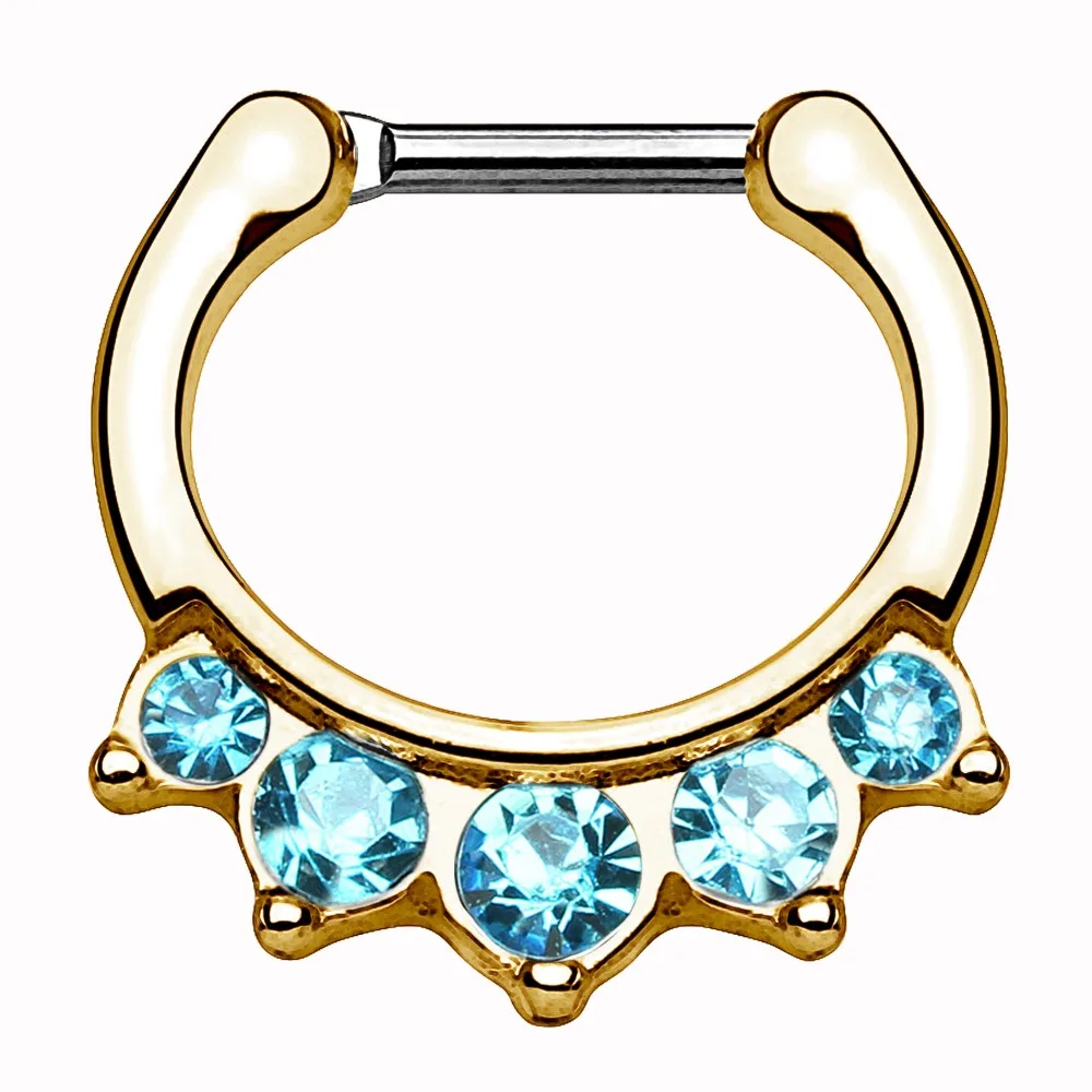 Корпус панк 16 г(1,2 мм) кольцо для носа Daith серьги для ушного хряща нержавеющая сталь обруч с кристаллами разноцветный пирсинг для тела ювелирные изделия для женщин