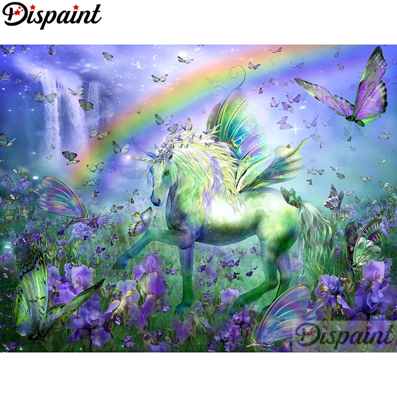 

Dispaint Full Square/Round Drill 5D DIY Diamond Painting "Unicorn butterfly"3D Embroidery Cross Stitch Home Decor Gift A12095