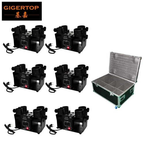 6in1 flight case Цена со скидкой 4 головки конфетти пушка DMX управление высокая струя расстояние спрей угол регулируемый мощность Электрический Разъем Предохранитель триггер - Цвет: 6in1 flight case