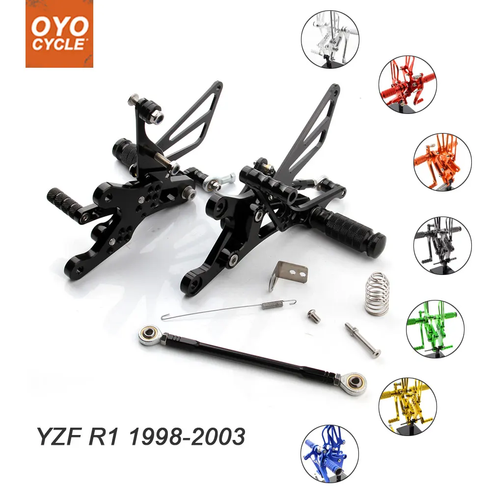 Аксессуары для мотоциклов Yamaha YZF R1 1998 2003 ЧПУ Регулируемые задние подставки ног