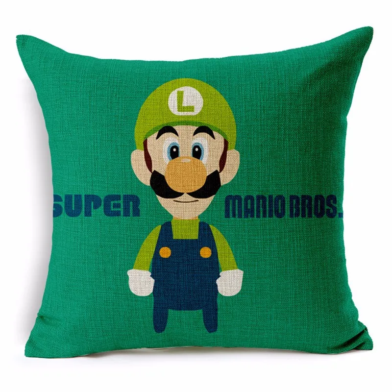 Мультфильм Стиль Творческий Super Mario ситец Постельное белье Чехлы для подушек Главная Декоративные Пледы Наволочки almofadas cojines