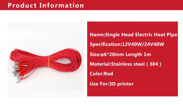 Оригинальная поставка CREALITY 3D 5 шт./лот 1 м Reprap Mendel нагревательная трубка Reprap 24 в керамический картридж нагреватель для HotEnd J-Head гаджет