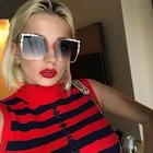 Женские квадратные очки-авиаторы большого размера, черные, красные солнцезащитные очки со стразами, 2019