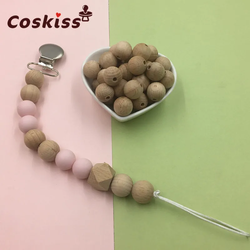 Beech Wooden Chewable 10-20mm Round Beads Ecofriendly Beech Beads DIY Craft Jewelry Accessories Baby Teether
