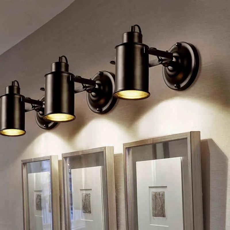 Винтажный настенный светодиодный светильник черное бра для ванной спальни бара