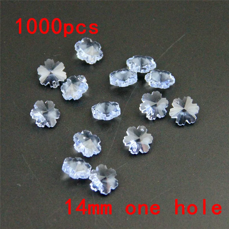 

Extraordinary 1000pcs 14mm Lt Blue Chandelier Crystal Bead Door/ Window Crystal Snowflake Beads 1 Hole Home Wedding Decoration