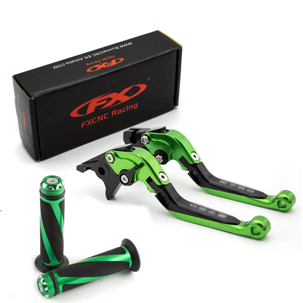 Green Lever Grip Логотип MSX125 для Honda Grom MSX125 MSX 125- CNC складной выдвижной тормозной рычаг сцепления для мотоцикла+ рукоятки - Цвет: Green Lever Grip