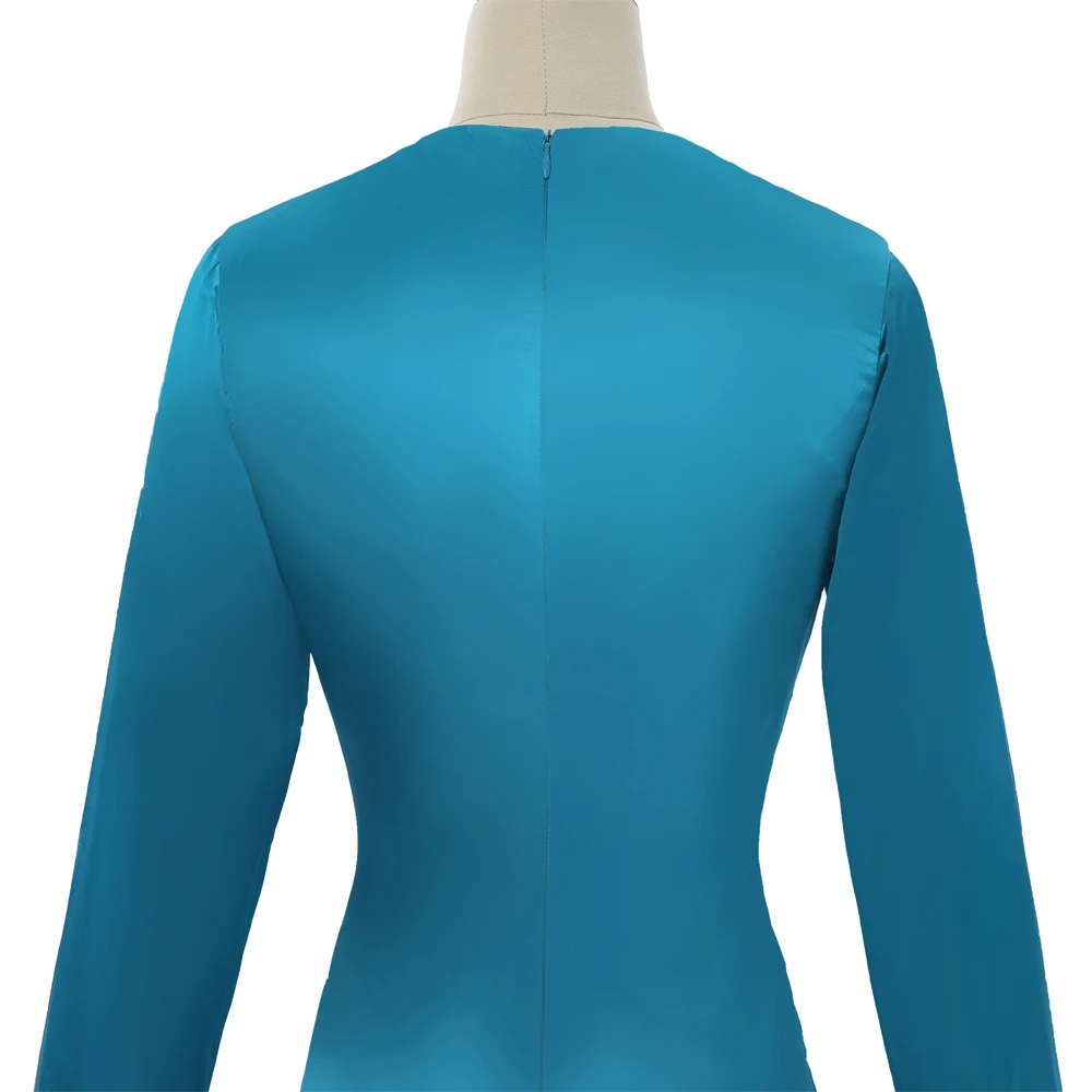 

Blue Formal Celebrity Dresses Sheath Deep V-neck Long Sleeves Taffeta Long Evening Dresses Famous Red Carpet Dresses