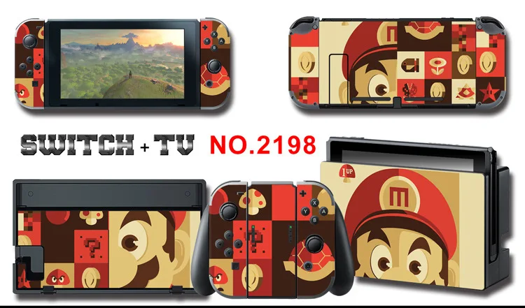 Для nintendo Switch Pain sticker консоль Dock Joy Con полное покрытие цветной бумажной кожи Закаленное стекло протектор экрана от 2000-2305