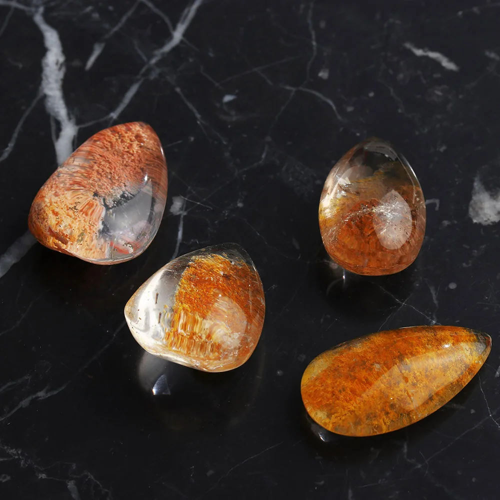1 шт. DIY ремесла натуральный желтый Ghost Phantom Quartz Кристалл камень с лечебным действием, образцы Кулон драгоценный камень коллекция домашнего декора 25-35 мм