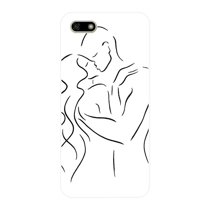 242H Art White Line Kiss Love Heart Rose Мягкий силиконовый чехол из ТПУ для huawei Honor 7a pro 7x play Case |