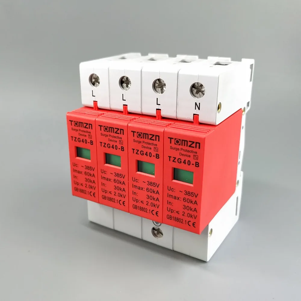 AC SPD 3P + N 30KA ~ 60KA D 385V домашнее устройство защиты от перенапряжения для