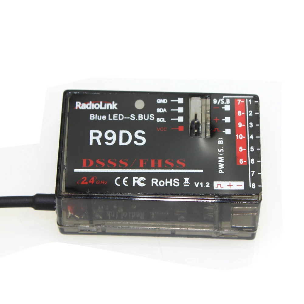 

RadioLink R9DS 2.4G 9CH DSSS Receiver for AT9 AT10 Transmitter RC Helicopter Multirotor Support S-BUS F10491