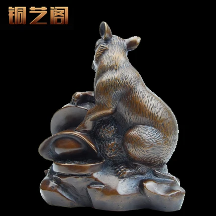 Yi Ge медь украшения мышь двенадцать зодиака лаки деньги в Дом Мебели ремесла