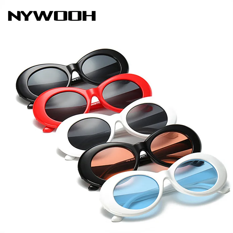 

NYWOOH Clout Goggles Kurt Cobain Glasses Men Women Luxury Brand Designer Oval Sunglasses Female Male NIRVANA Sun Glasses UV400