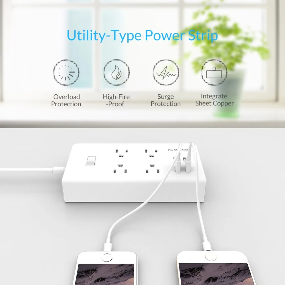 ORICO нам большие USB Мощность полосы 1 5 м удлинитель розетка 2 переменного тока 4