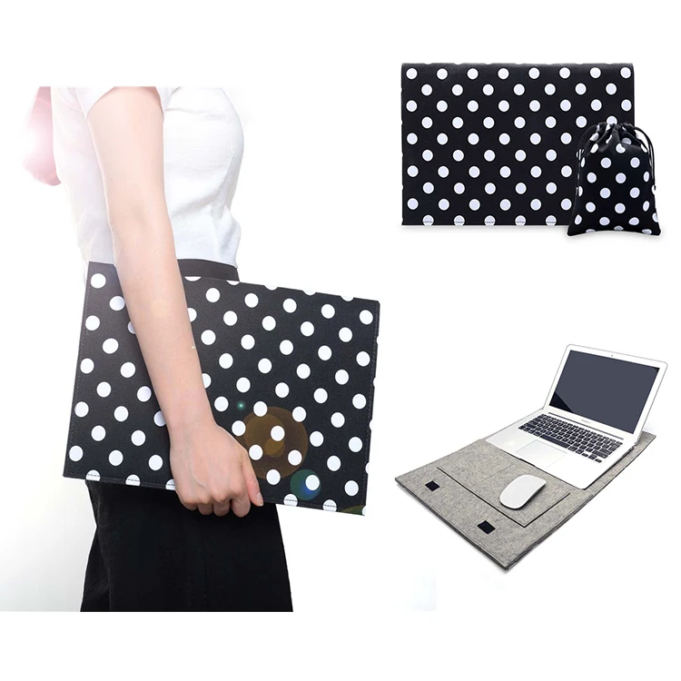 Новый модный фетровый чехол для ноутбука macbook air 11 12 pro retina 13 black dot сумка &quot12&quot