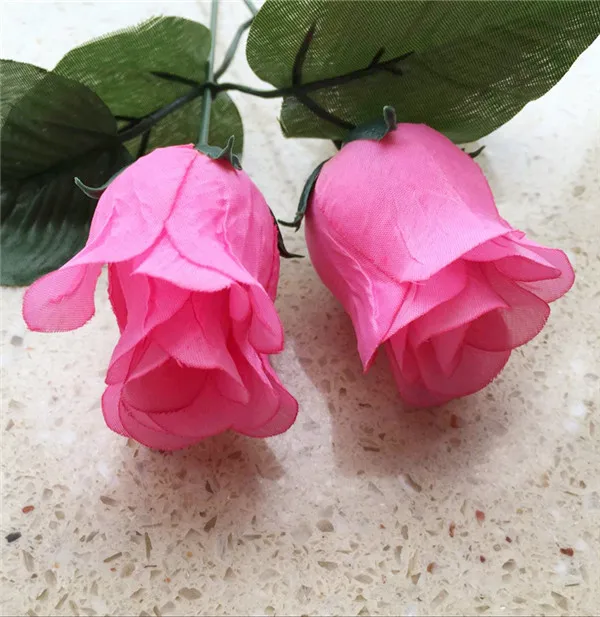 deep pink Искусственные розы цветок дисплей одного стебля за штуку розы цветы 9 цветов для Свадебные украшения для домашней вечеринки цветок - Цвет: deep pink