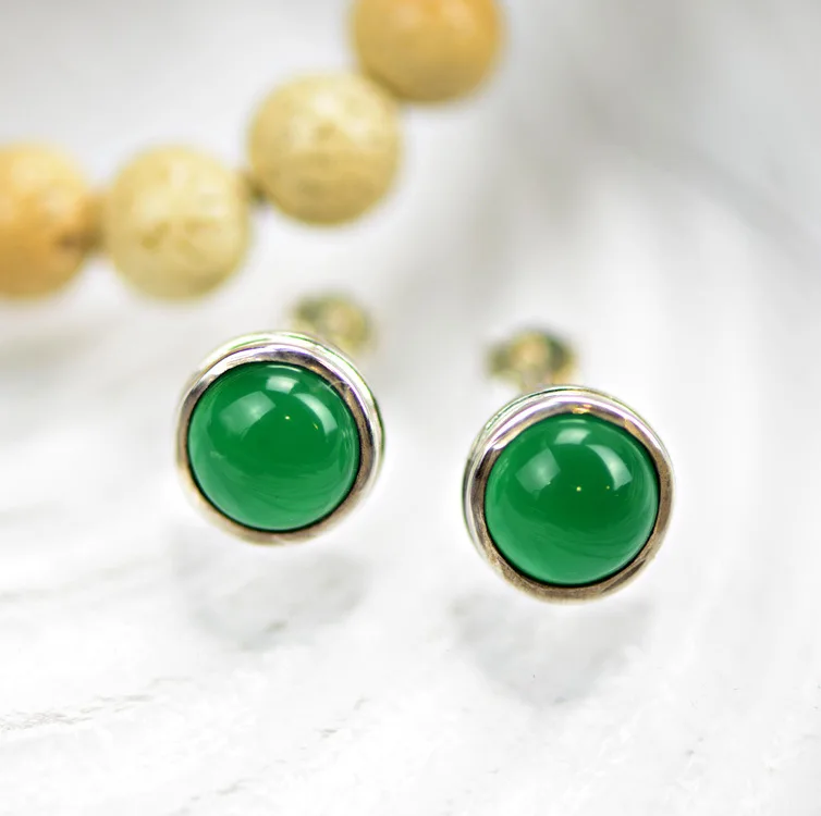 Женские Классические сережки Chrysoprase Джокер из стерлингового серебра 925 пробы