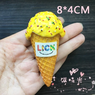 yellow ice cream Искусственная Еда моделирование бар мороженое холодильник стикер магнитной пасты украшение на холодильник - Цвет: yellow ice cream