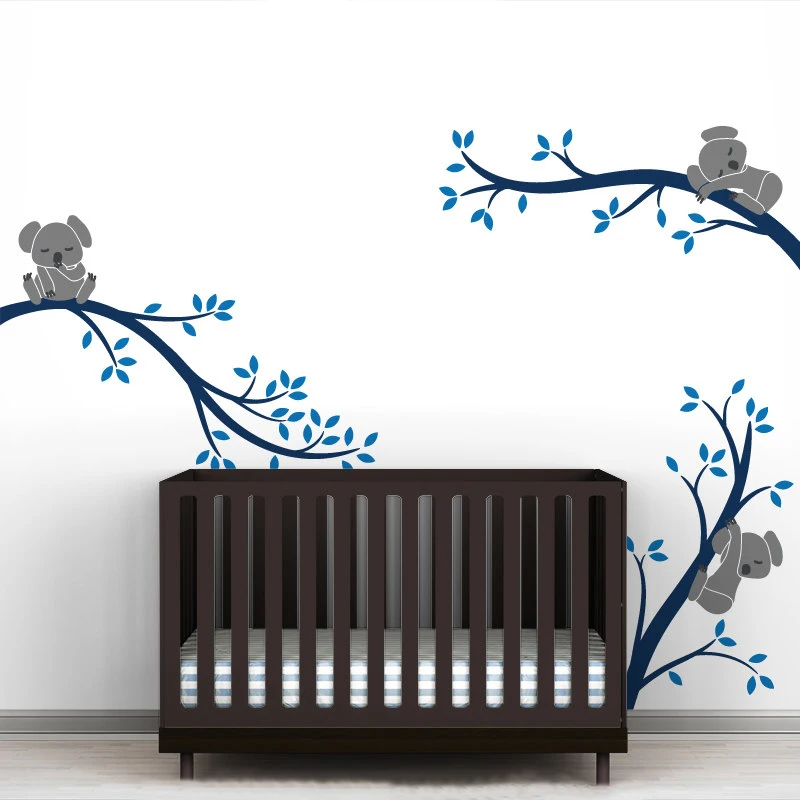 color 3 Милые 3 Koalas ветви деревьев детские настенные наклейки настенные съемные художественные наклейки DIY виниловый плакат для детской комнаты украшение дома - Цвет: color 3