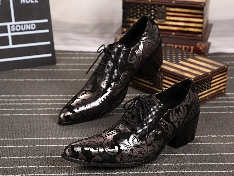 Zapatos Hombre Vestir/Свадебная обувь на шнуровке с золотым принтом Мужская официальная