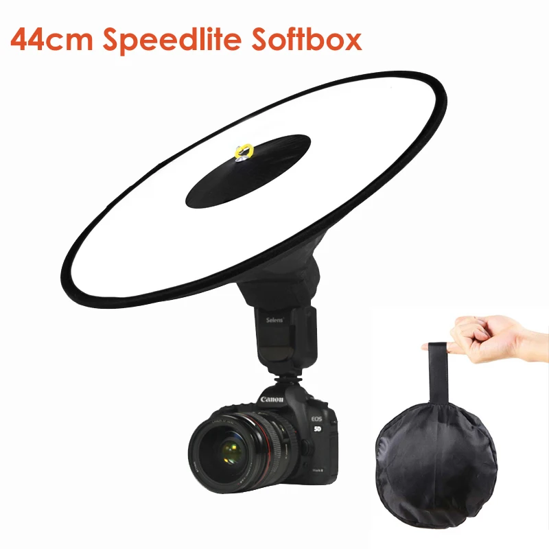 Universal 44cm Easy-Fold Round Flash Speedlite Diffuser Camera Softbox Reflector for Canon Nikon Sony DSLR Macro Shooting | Электроника