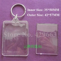 50 pcslot inner 3550mm rectangular shaped diy acrylic blank picture frame keychains transparent blank insert photo keychains