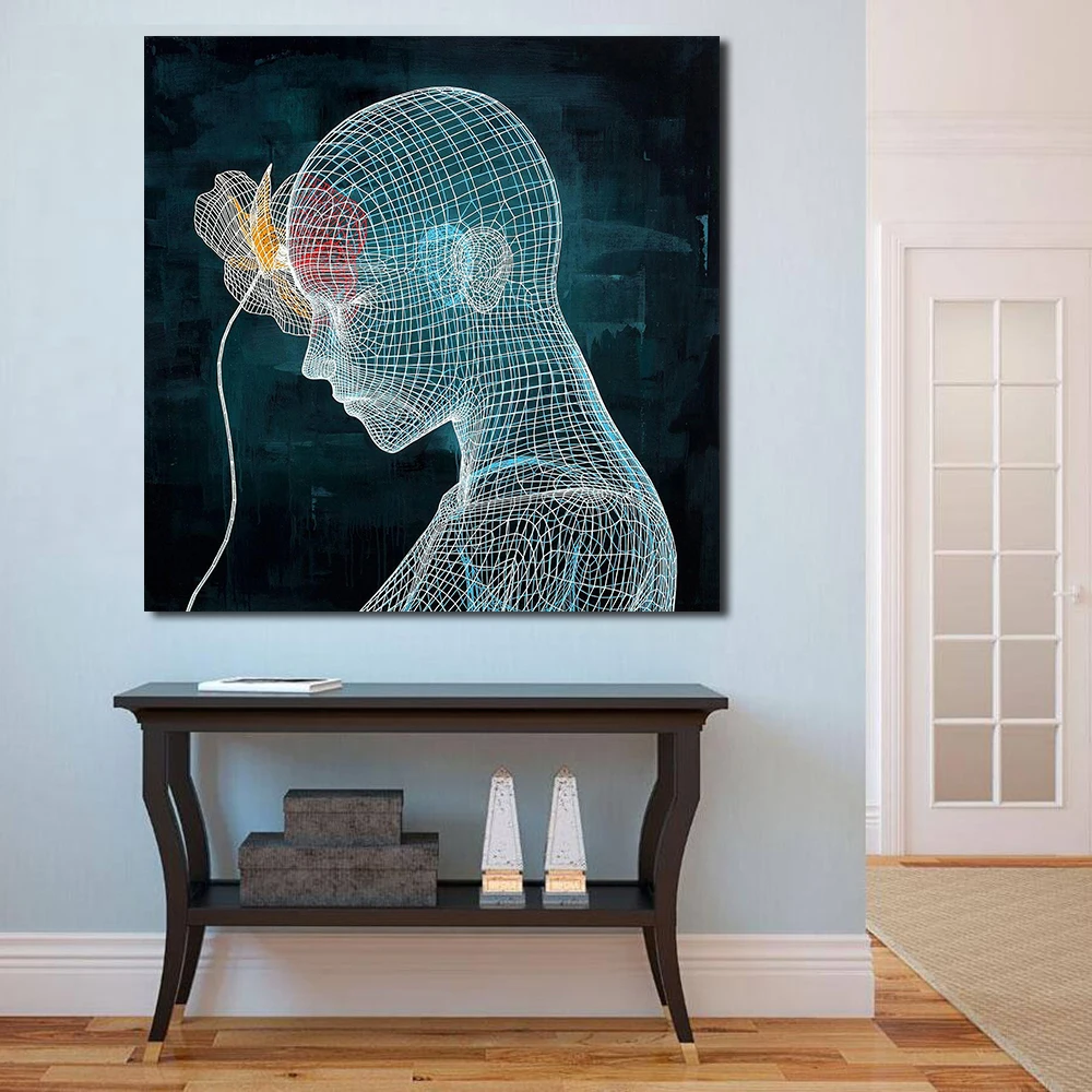 JQHYART Современная картина маслом Thinker холст искусство настенные картины для