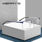 MERRYS, дизайнерские мужские очки из титанового сплава , оправа, Мужские квадратные ультралегкие очки для близорукости, очки по рецепту S2032
