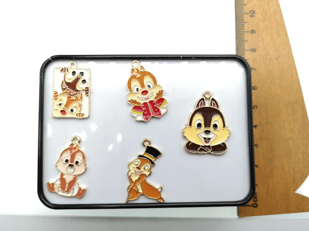 Лот 50 шт. мультяшное аниме белка chipmunk ожерелье серьги брелок Металлические