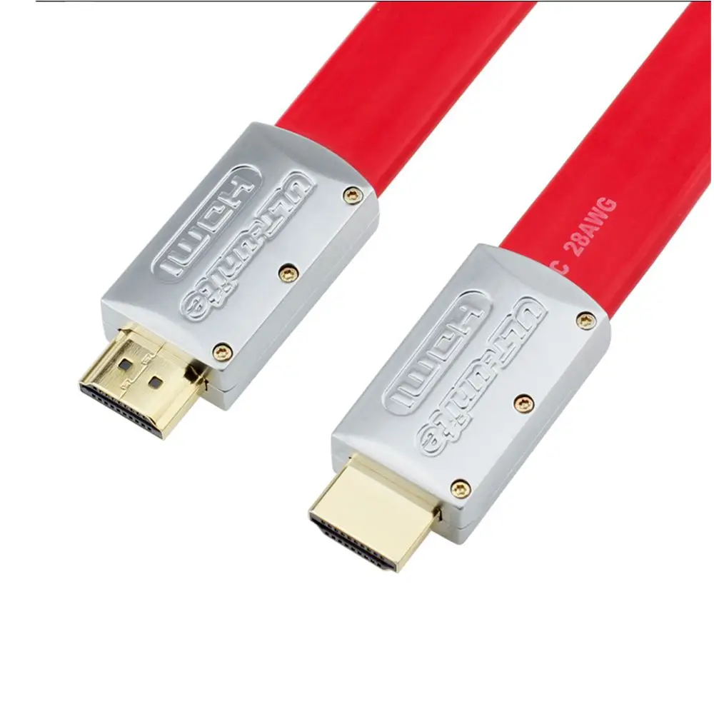 Hdmi 2 0 кабель 3D 4K Full HD 1080P 20 4 Гбит/с высокоскоростной плоский с позолоченным