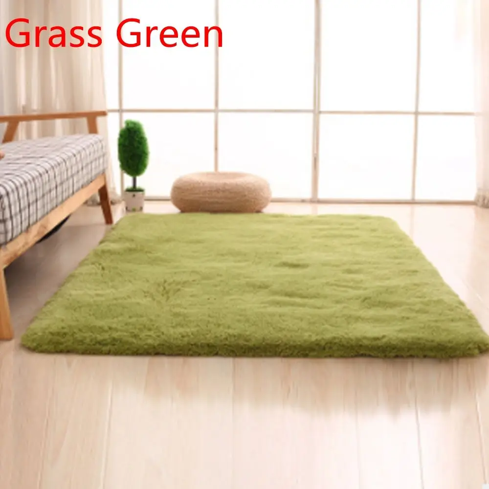 grass green Soft Shaggy Carpet For Living Room European Home Warm Plush Floor Rugs fluffy Mats Kids Room Faux Fur Area Rug Living Room Mats - Цвет: grass green