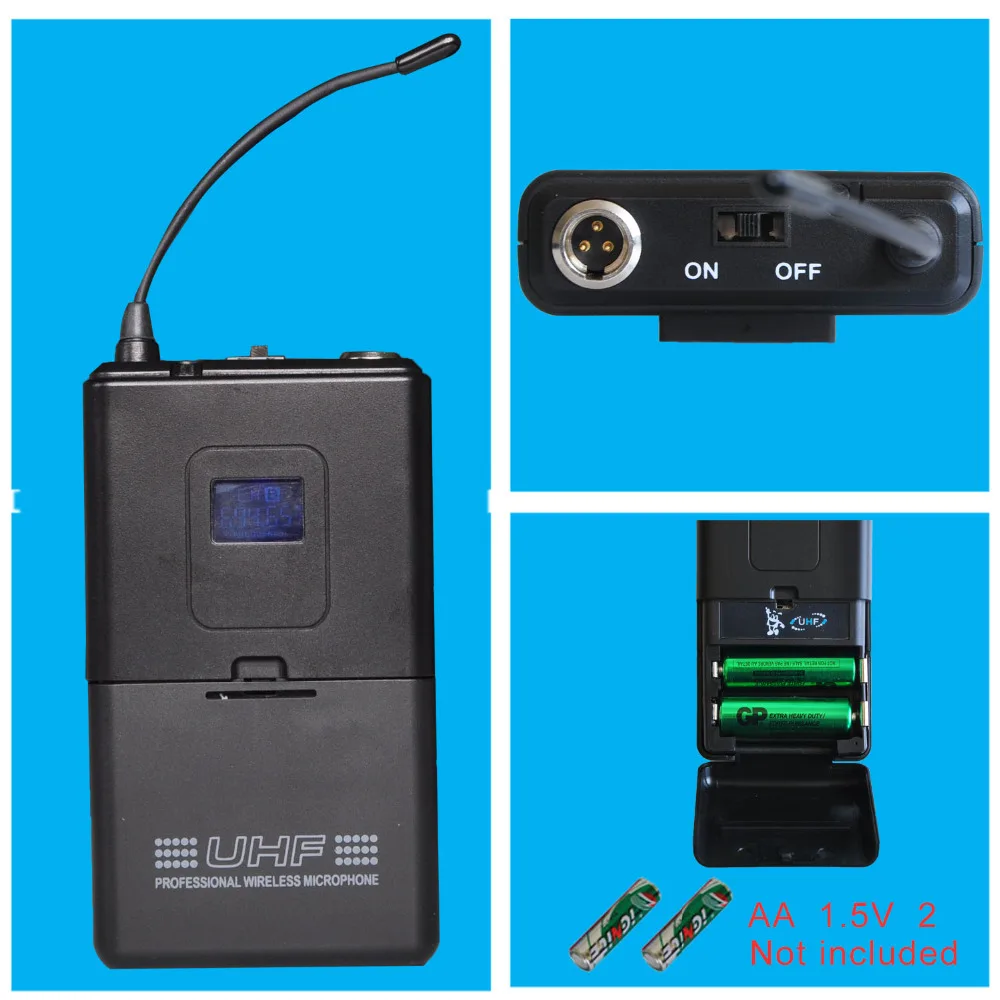 Freeboss M-2280, расстояние 50 м, 2 канала, гарнитура, микрофон, система караоке, вечерние, церковные, UHF, беспроводные микрофоны