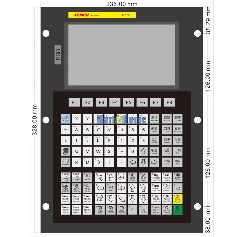 XC709D 3~ 6 осевая USB система управления с ЧПУ FANUC g-код поддержка офлайн фрезерование расточные сверления подача английский и китайский