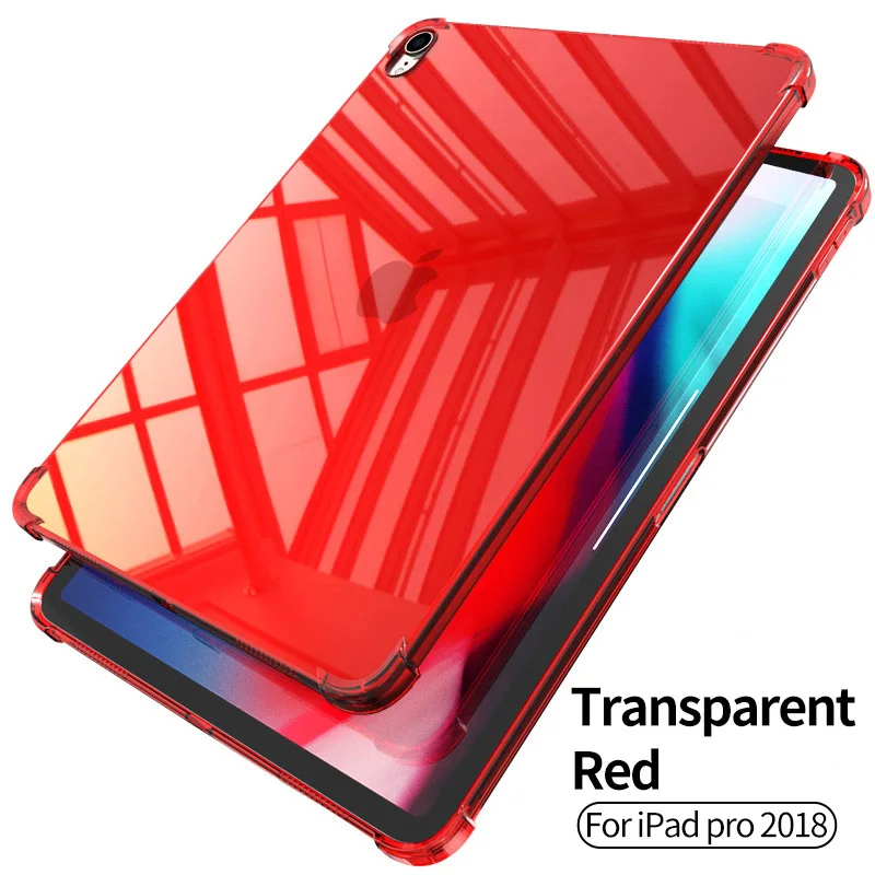 PZOZ для iPad 2/3/4 Силиконовый противоударный чехол прозрачный ТПУ для Apple, iPad 9,7 Air 2 Pro 10,5 Mini 4 3 2 1 чехол - Цвет: pro 11 red