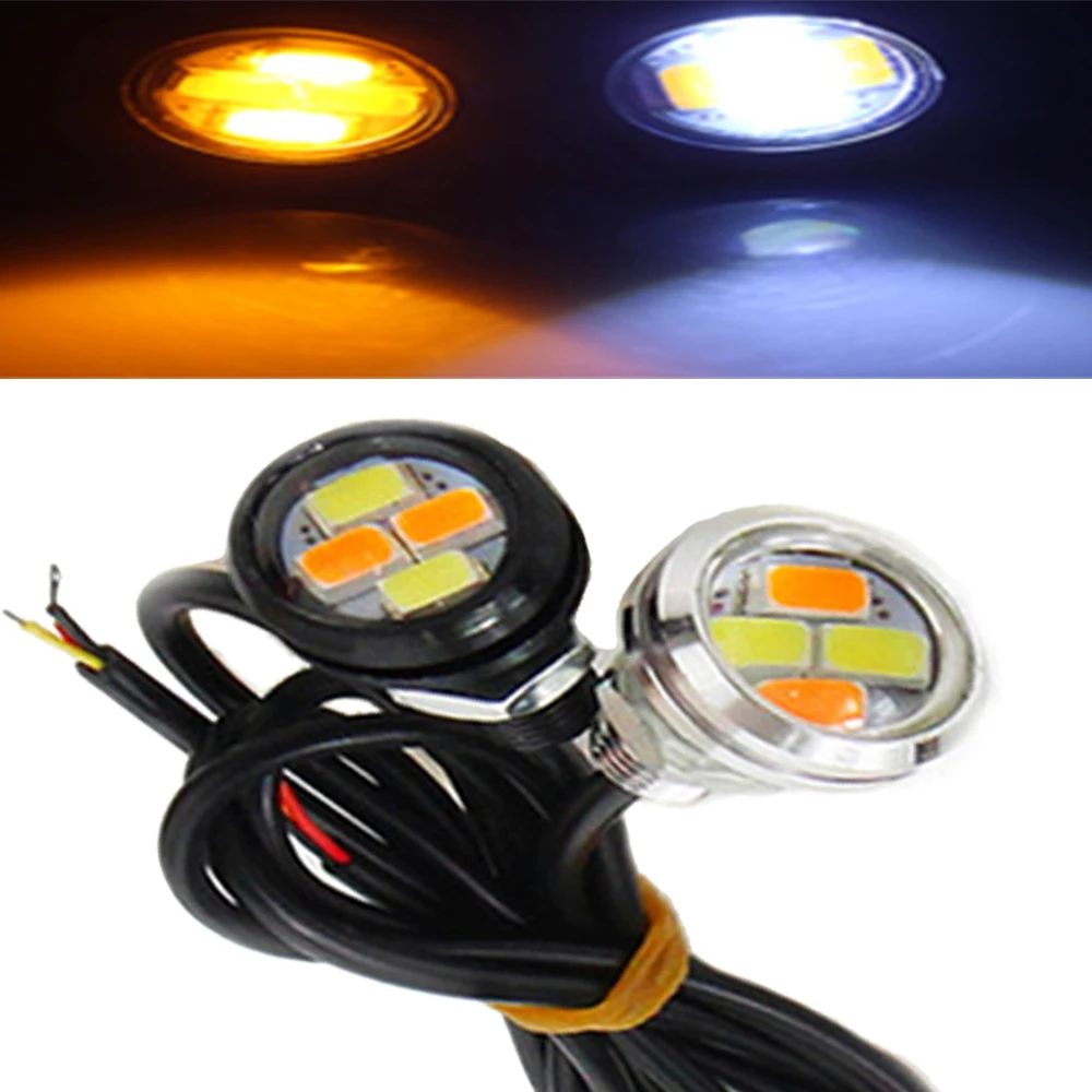 YSY 2 шт DRL 23 мм 5730 4 светодиодный двухцветная высокомощная лампа &quotОрлиный глаз&quot