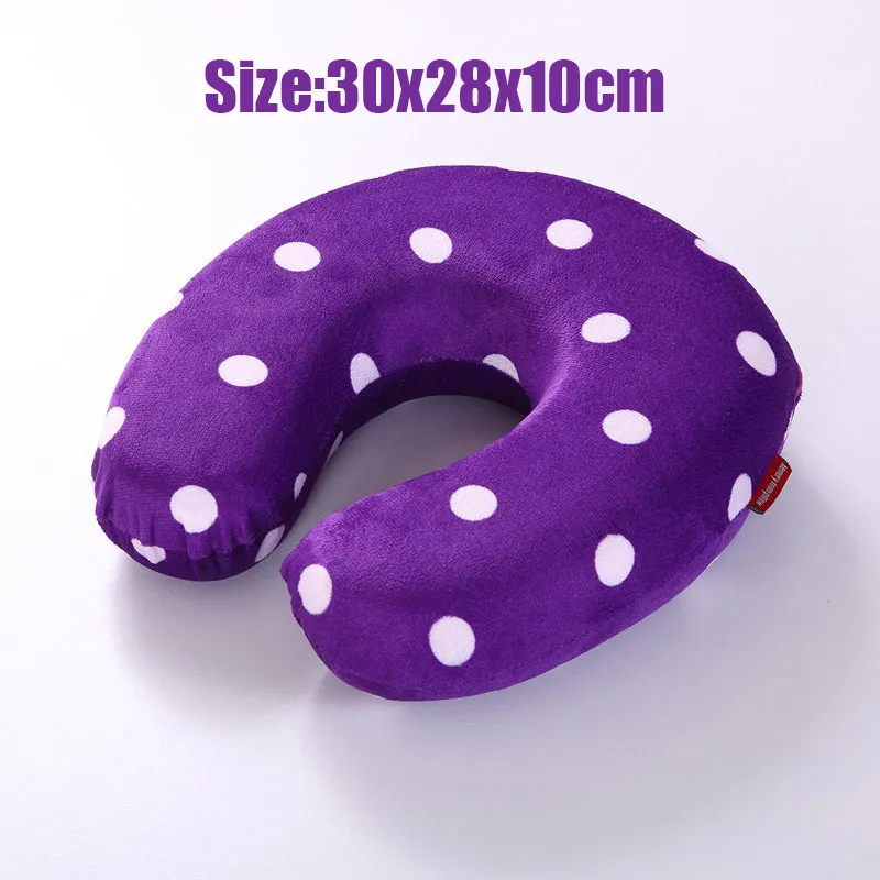 B-Purple U-образная подушка из пены с эффектом памяти Ортопедическая подушка для шеи путешествия самолет подушка для шеи для самолета Твердые Подушки для сна для путешествий - Цвет: B-Purple
