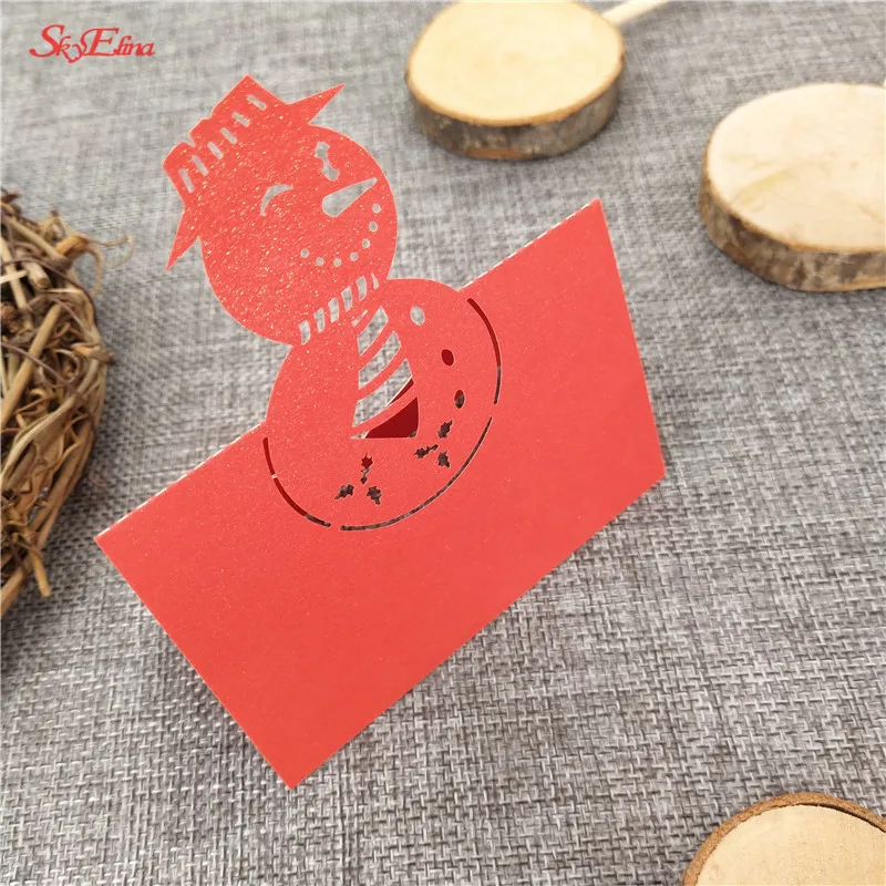 10 шт./лот лазерная резка Снеговик Свадьба Вечеринка именное место карты